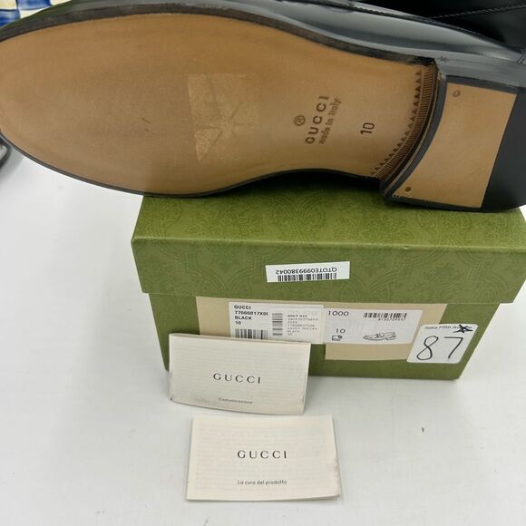 Men's Gucci, leather horse bit loafers size 10 fits 10.5 US made in Italy - Picture 7 of 11